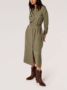 chinese dress ladies Rent The Selia Green Linen Dress By Reformation